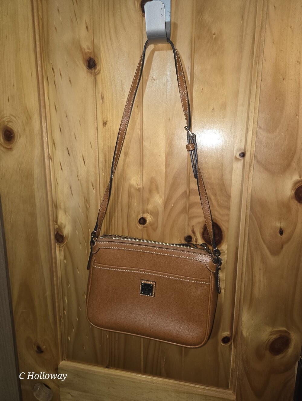 Dooney And Bourke Women's Saffiano East/West Pocket Crossbody QVC K2563193